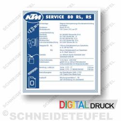 KTM Serviceaufkleber 80 RL RS
