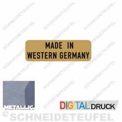 Aufkleber klein goldmetallic Made in Western Germany