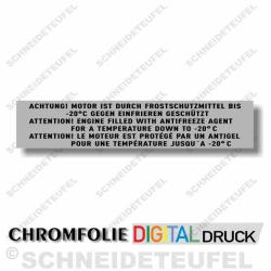 IHC Serviceaufkleber Frostschutzaufkleber klein chrom (DRUCK)