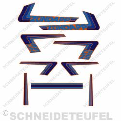 Zündapp CS 25 Aufkleberset blau-orange