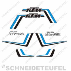 KTM 80 RSL Blau Aufkleberset