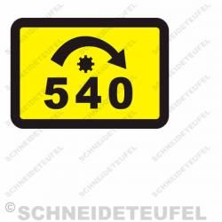 IHC Warnaufkleber Zapfwelle 540