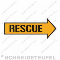 Warnschild Rescue Gelb auf Schwarz