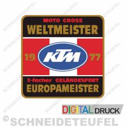 KTM Tankaufkleber Europameister