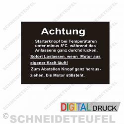 Traktor Starterknopf Hinweis