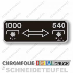 IHC Zapfwellengeschwindigkeit Aufkleber