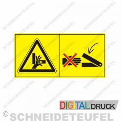 Warnaufkleber Quetschgefahr gelb