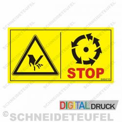 Warnaufkleber Schnittgefahr gelb