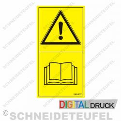 Warnaufkleber Anleitung lesen gelb