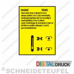 IHC Schild Handkupplungshebel
