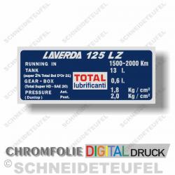 Laverda 125 LZ Tankaufkleber Chrom