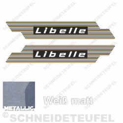 Rixe Libelle Seitenaufkleber Gold Silber