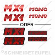 Sachs Mono MX1 Mofa Aufkleberset Rot