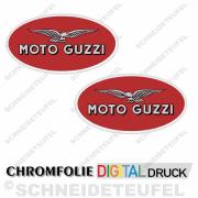 Moto Guzzi Emblem Chrom rot Set