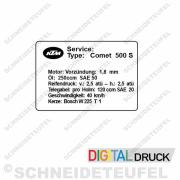 KRM Service Comet 500S Serviceaufkleber