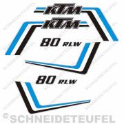 KTM 80 RLW Blau Aufkleberset