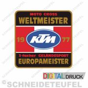 KTM Tankaufkleber Europameister