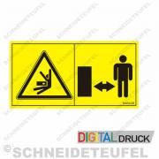 Warnaufkleber Schlaggefahr gelb