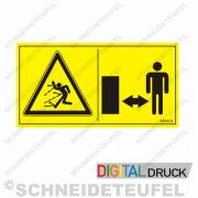Warnaufkleber Steinschlaggefahr gelb
