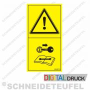 Warnaufkleber Schlüssel abziehen gelb