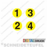 Warnaufkleber Zahlen Gelb