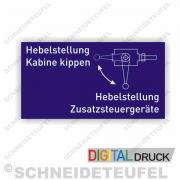 Warnaufkleber - Hebelstellung Kabine kippen
